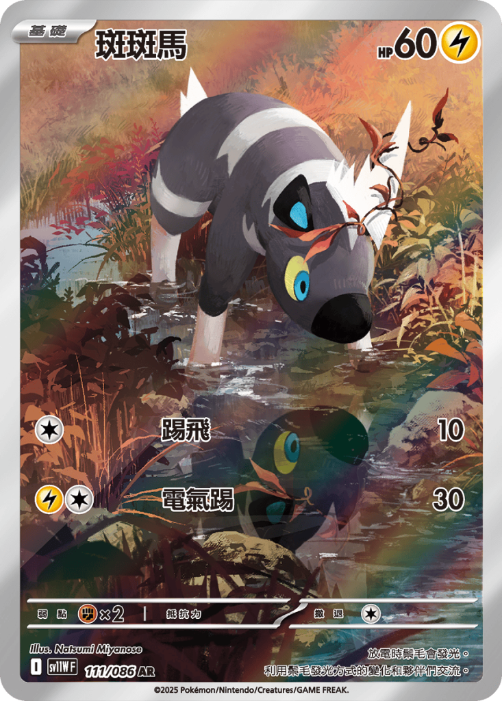 POKEMON CHINESE SV11W F 111/086 AR 斑斑馬