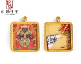 KKDU0521901 雪堆白扎基拉姆唐卡   画芯4x5、銅売