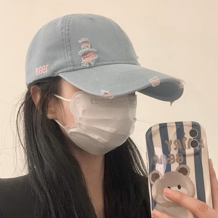 Vintage Hip-Hop Distressed Denim Baseball Cap