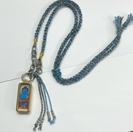 KKDU250501210 药师唐卡吊坠   铜壳子, 银配件1x3