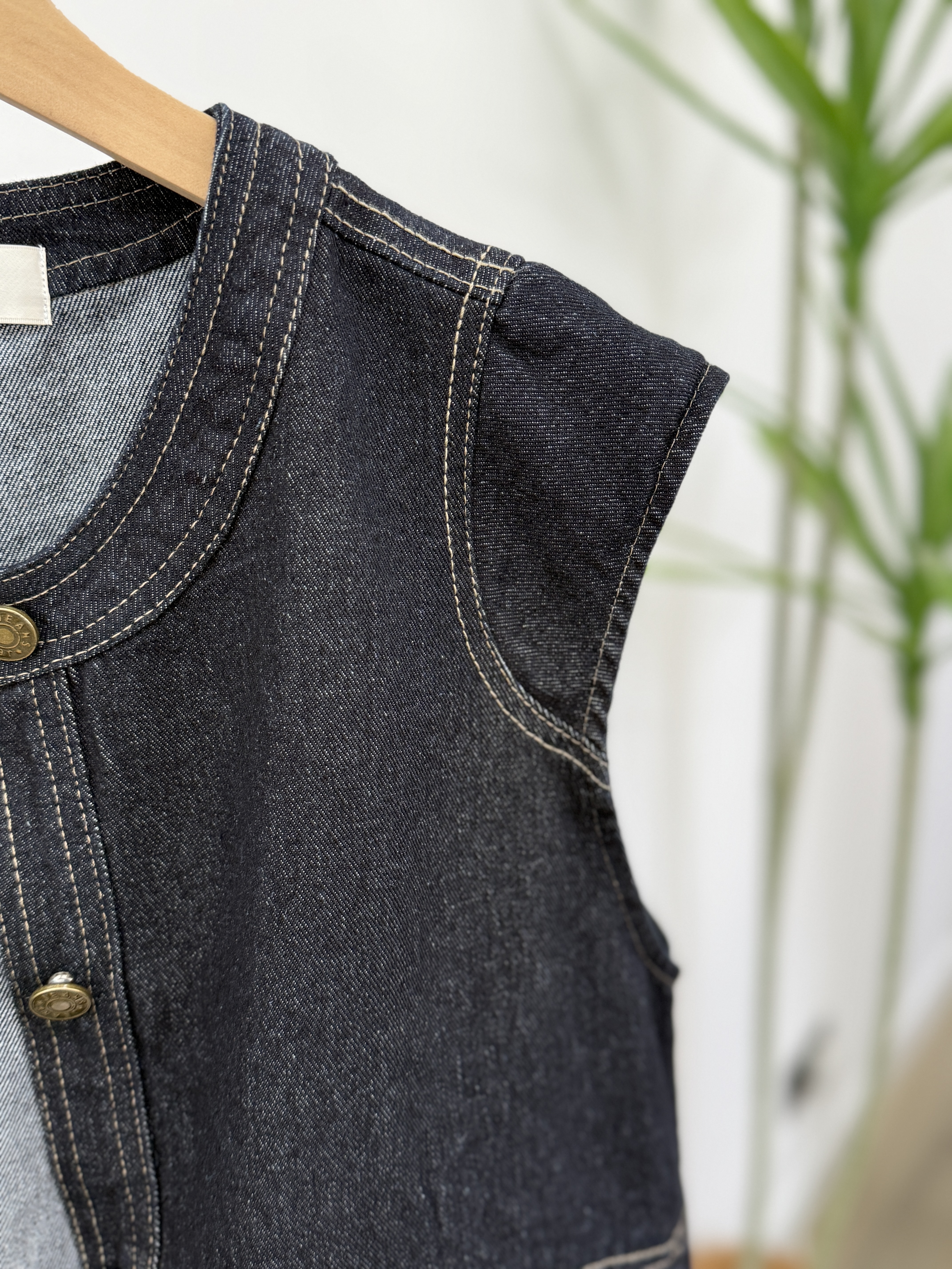 【現貨】明線牛仔背心外套