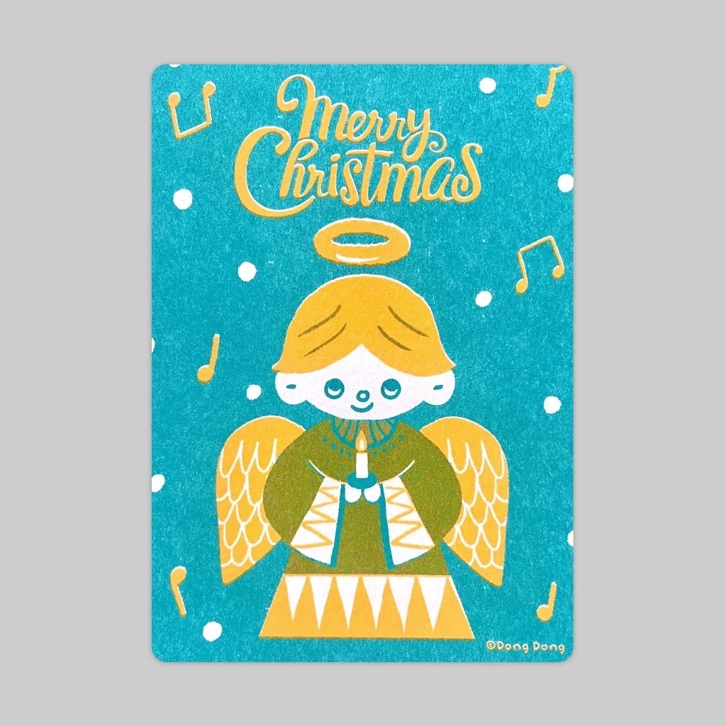 聖誕天使/孔版印刷明信片/復古明信片