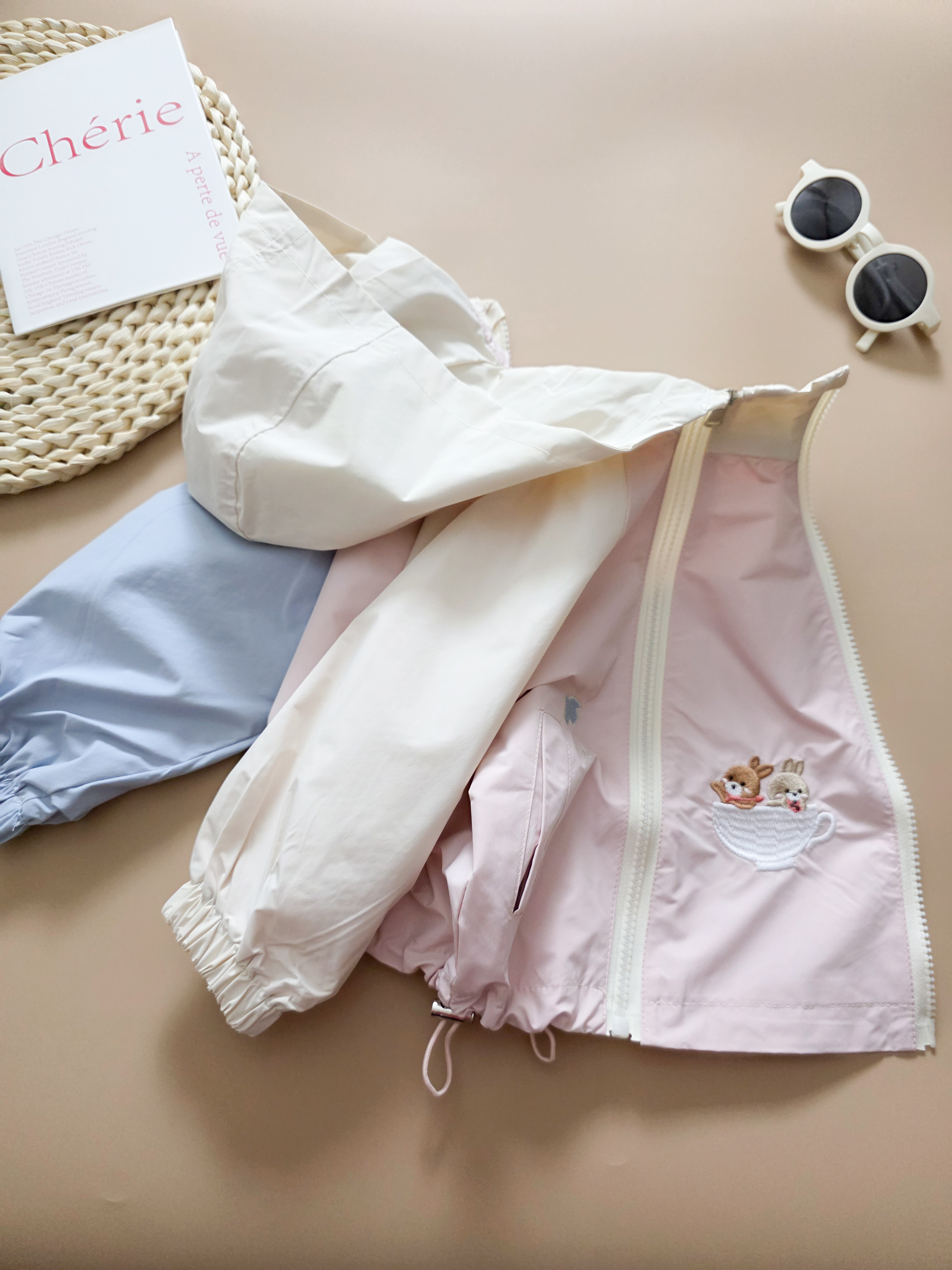 粉嫩茶杯熊熊 防風外套