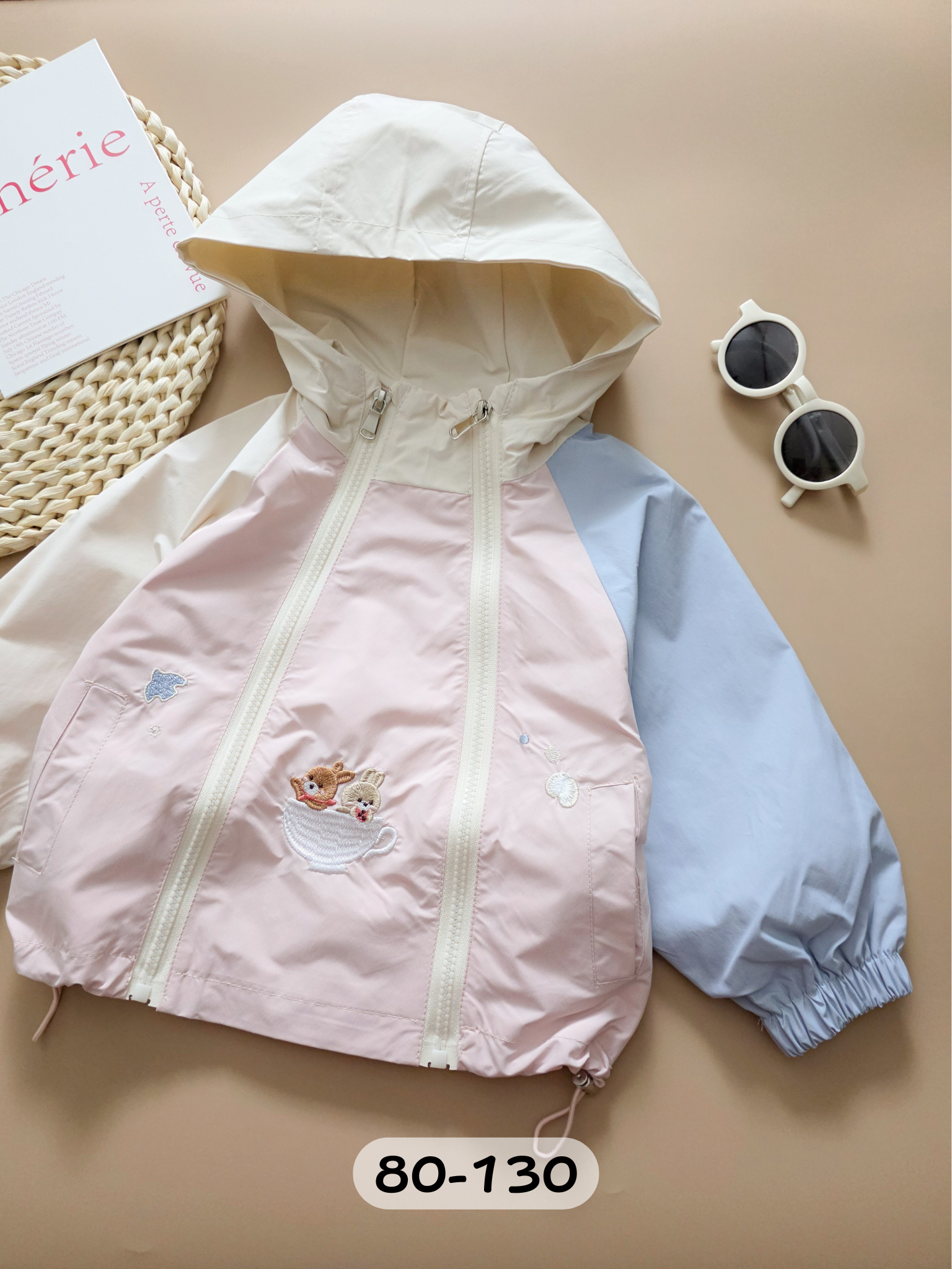 粉嫩茶杯熊熊 防風外套