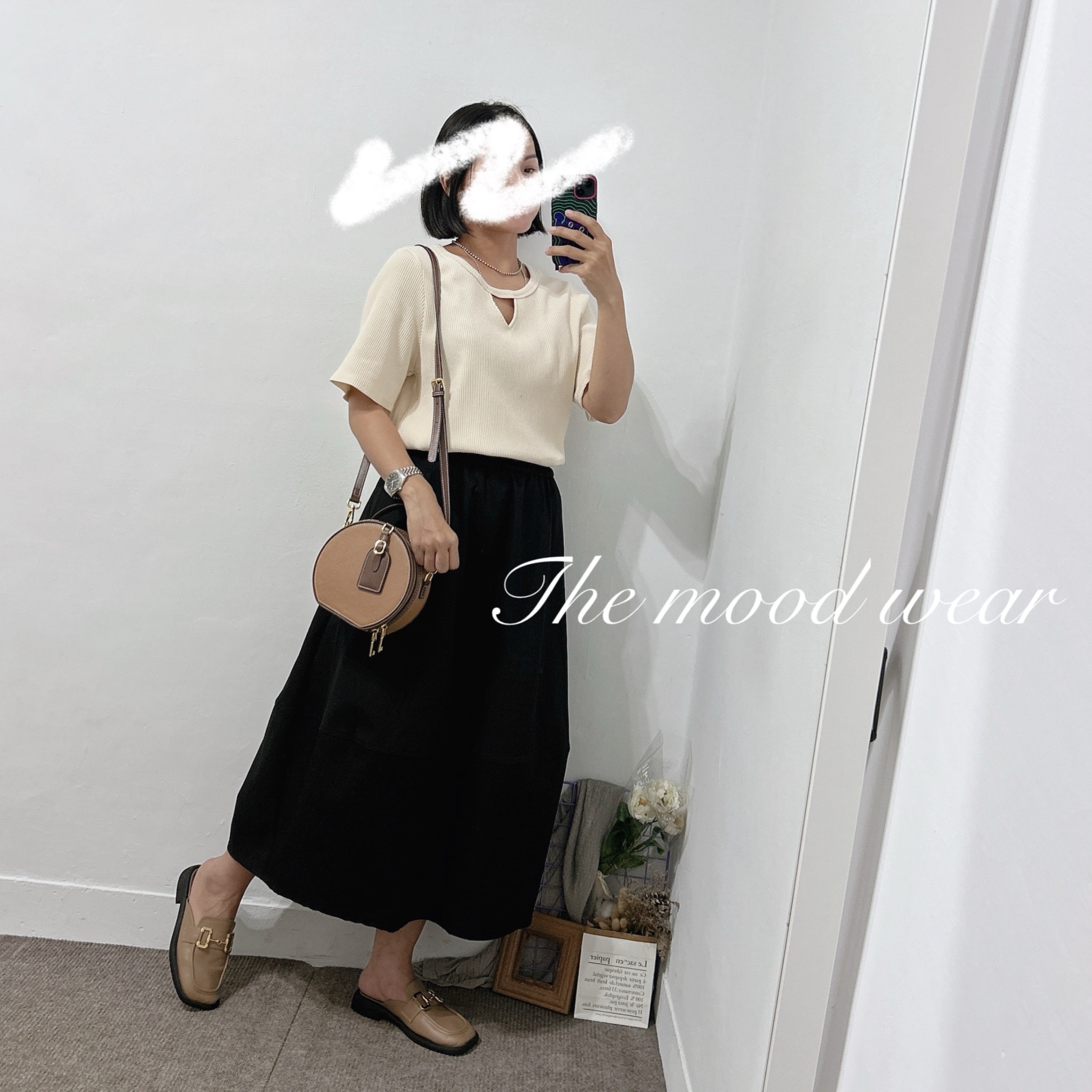 推薦款超彈性直坑條樓空素T(杏色/黑色/紫色)