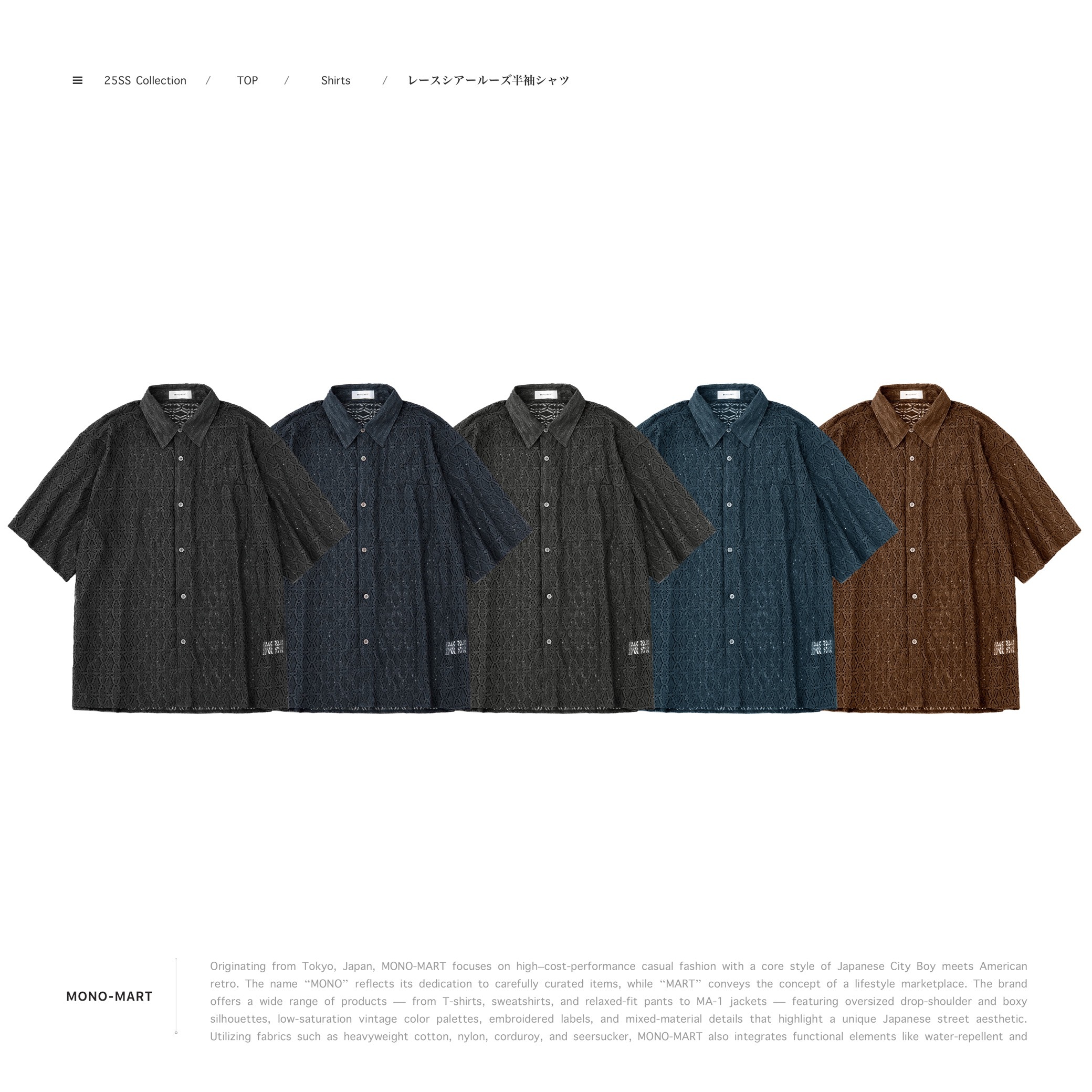 [ 預約販売 ] MONO-MART - レースシアールーズ半袖シャツ