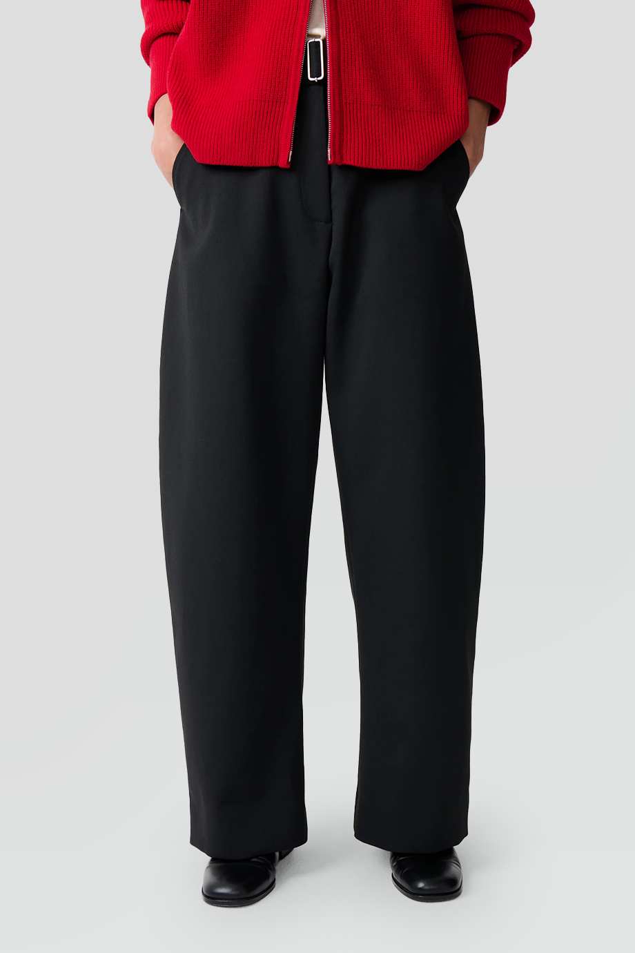 Studio Nicholson｜DORING 滑扣腰帶弧形褲管寬褲