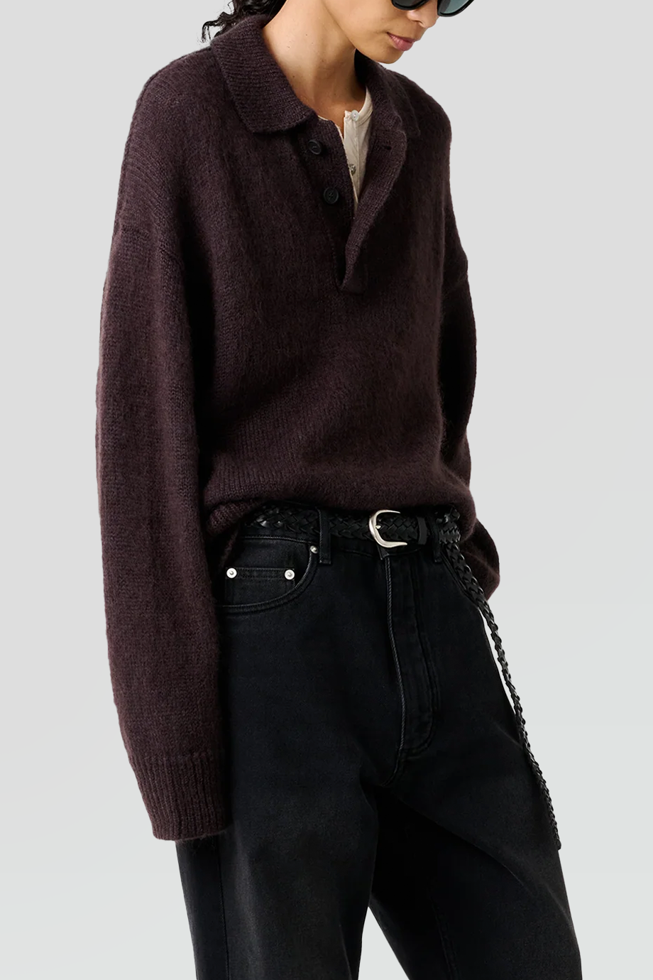 Studio Nicholson｜DUNE 落肩短版針織POLO衫