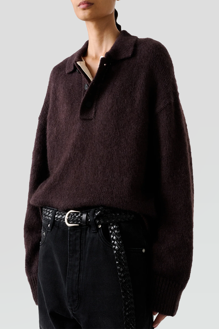 Studio Nicholson｜DUNE 落肩短版針織POLO衫