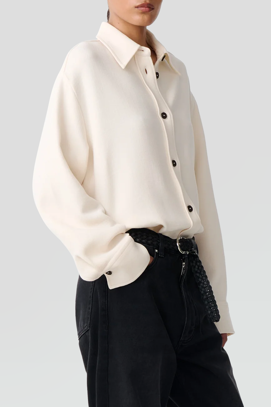 Studio Nicholson｜SANTINI 落肩尖領羊毛襯衫