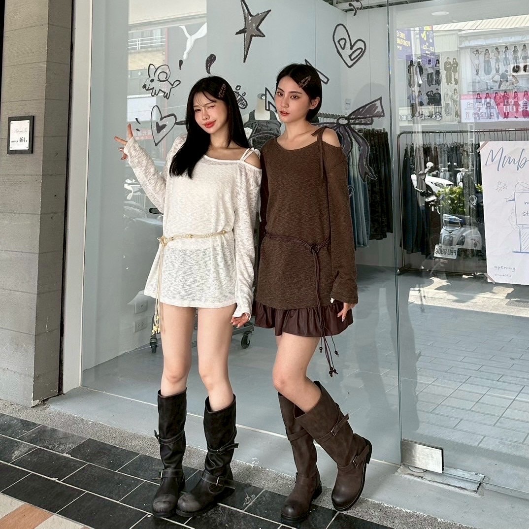 法式浪漫兩件式吊帶罩衫附腰帶