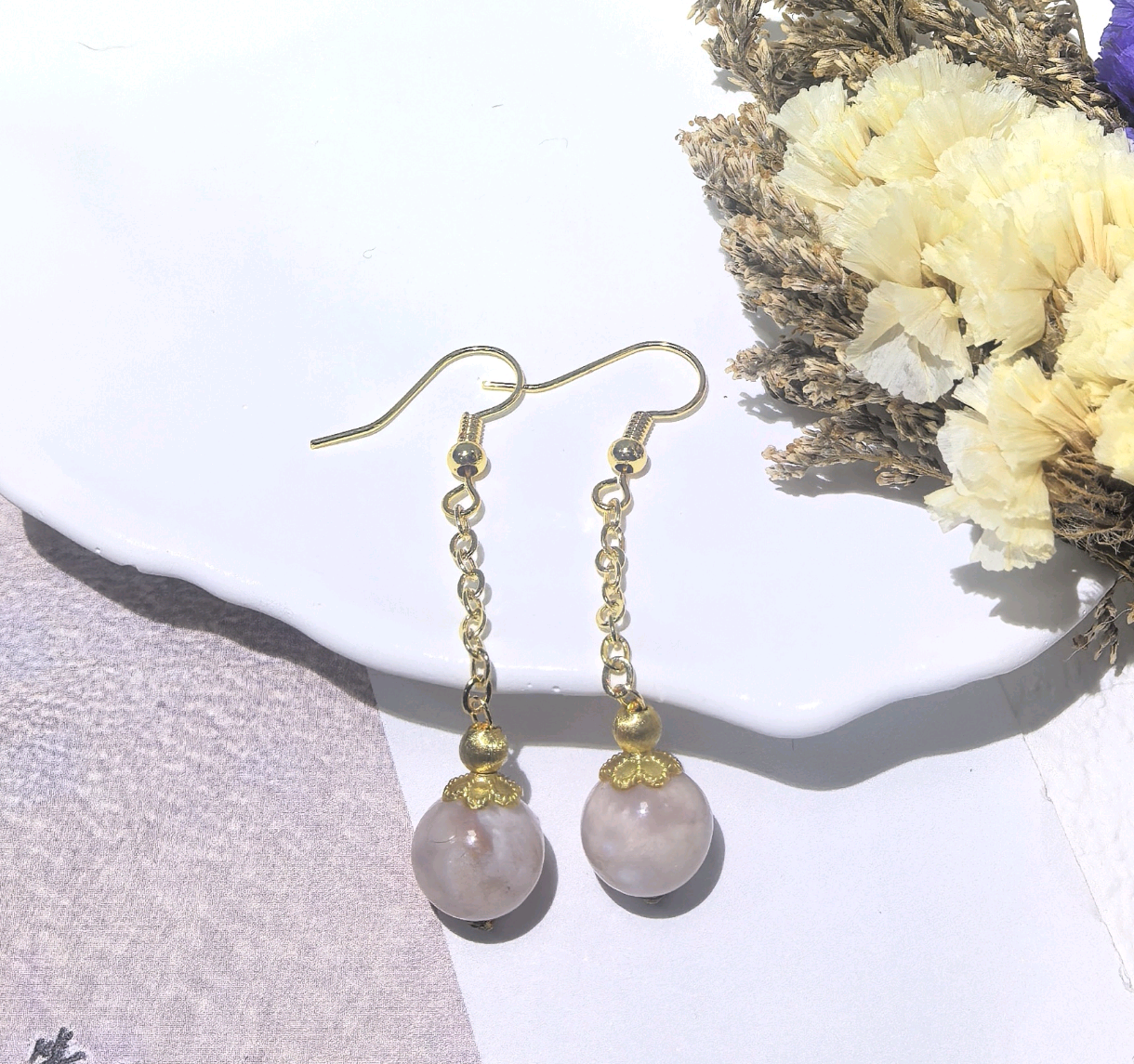 KKYOH140513      樱花玛瑙耳钩