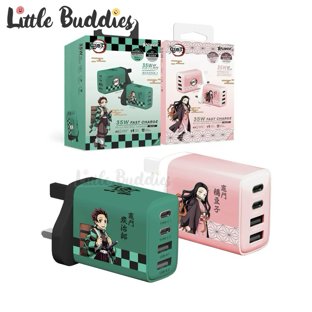 XPower 鬼滅之刃 35W 4輸出 PD3.0 迷你快充充電器