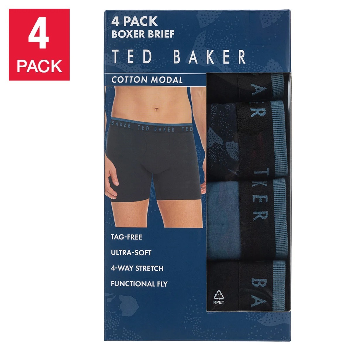 【預購】Ted Baker H092376 男裝平腳底褲 4件裝