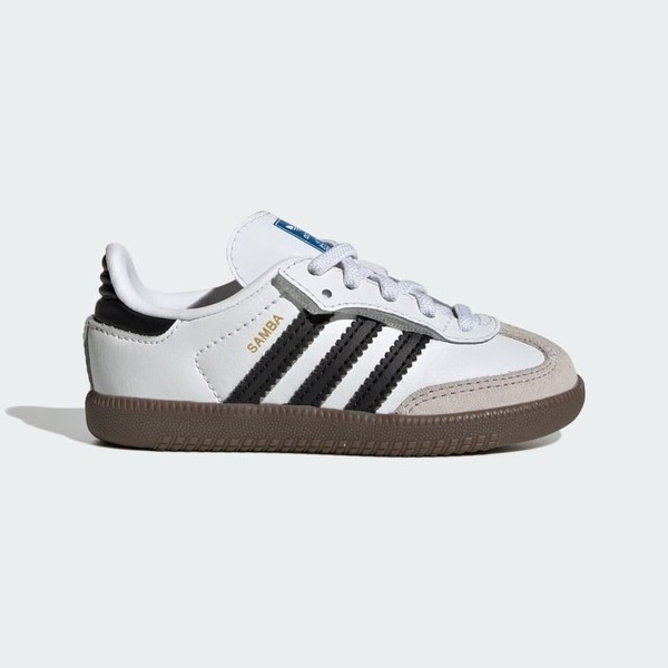 Adidas 愛迪達 Samba OG CF EL I JQ3191 小童 運動休閒鞋 魔鬼氈 舒適 白 黑