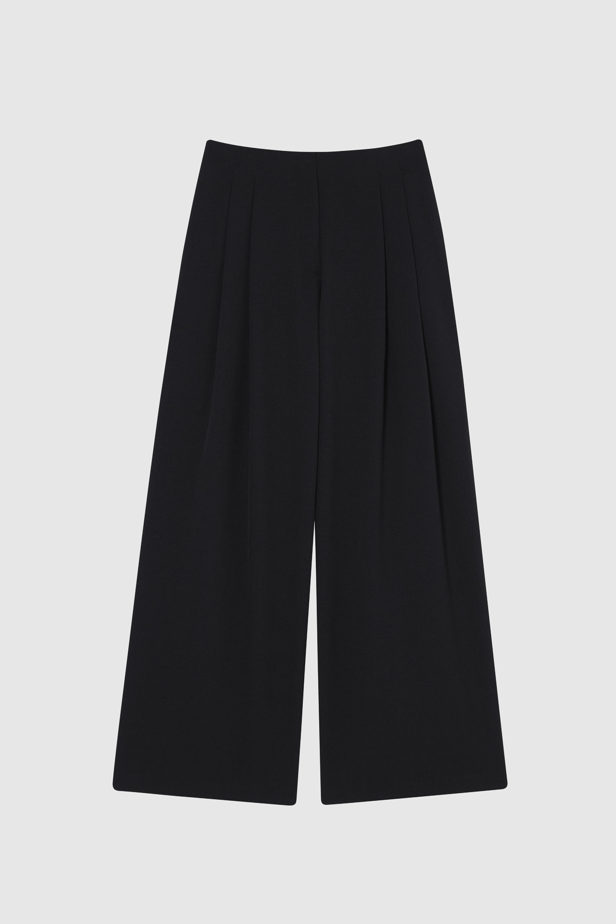 DELA 高腰打褶長褲 女（黑）