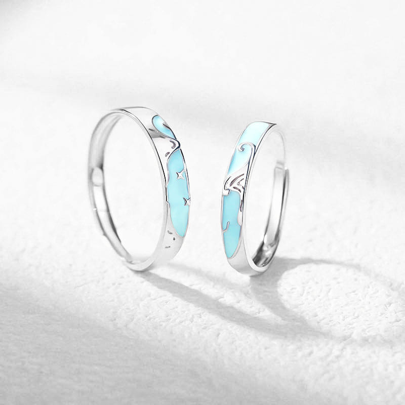 「恆伴」夜光情侶戒指💍 ｜S925純銀｜免費刻字✒️ ｜夜光對戒✨