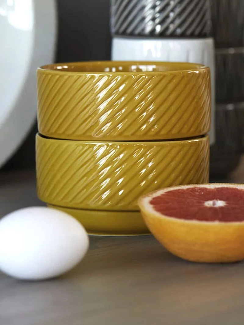 Sagaform-Coffee & More 湯碗,黃色,可以疊加擺放,展現個性與美感