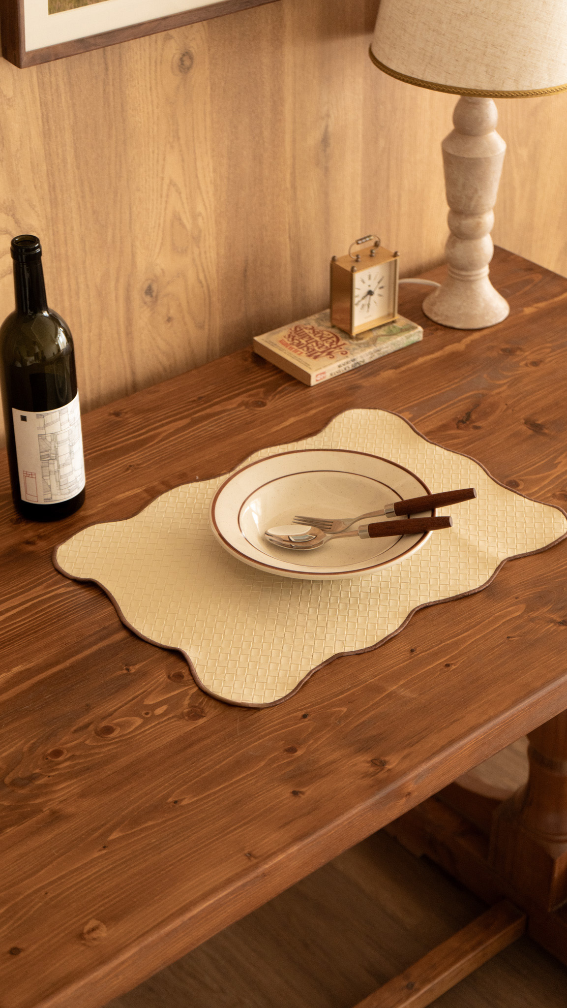 CUIR皮革編織餐墊