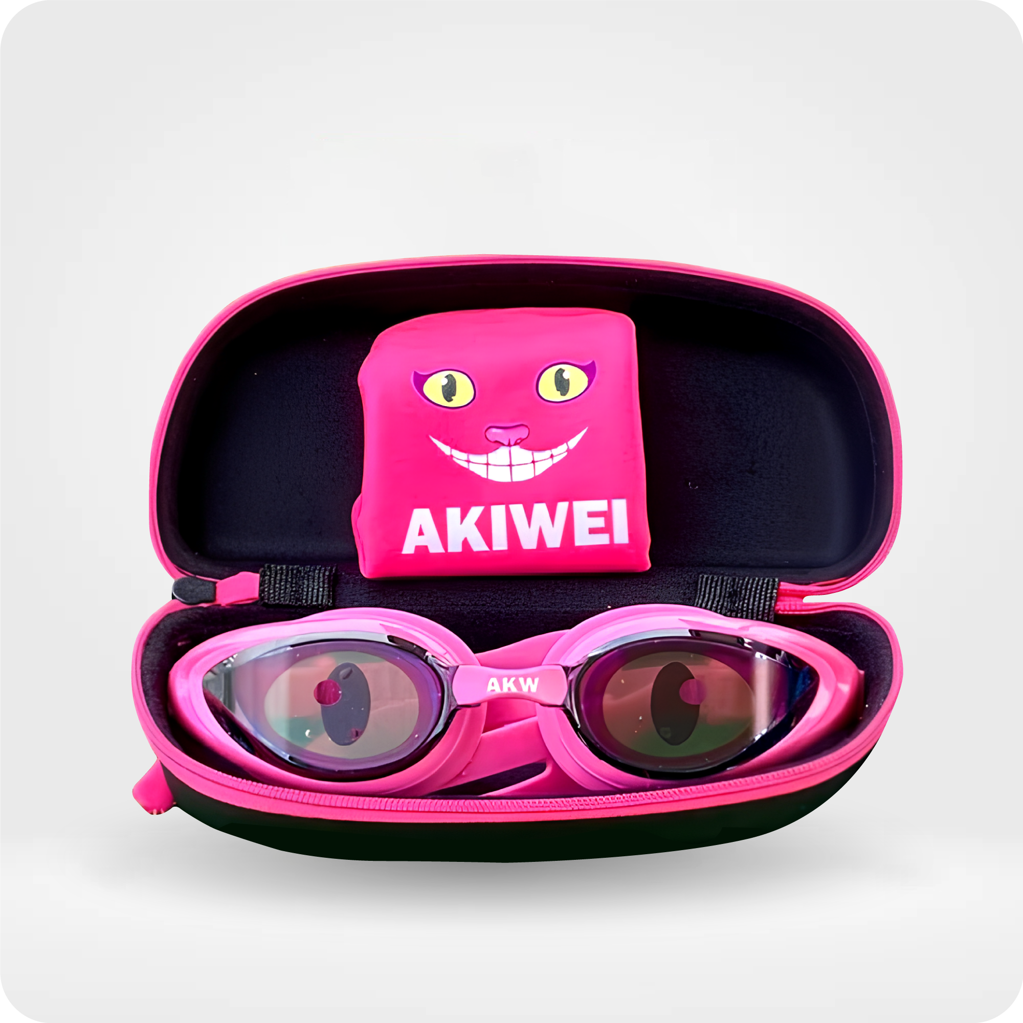 AKIWEI 超強防霧 貓貓泳鏡－繽紛版