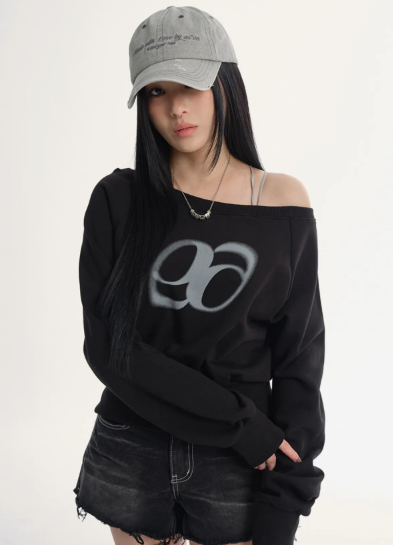 【代購】ASON MANDY SWEATSHIRT 斜肩上衣 平口上衣 平口 短版 三色