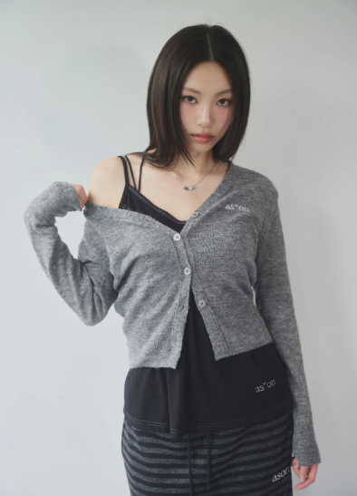 【代購】ASON BERLIN CARDIGAN 針織外套 針織短版外套 短版 外套 兩色 灰/粉