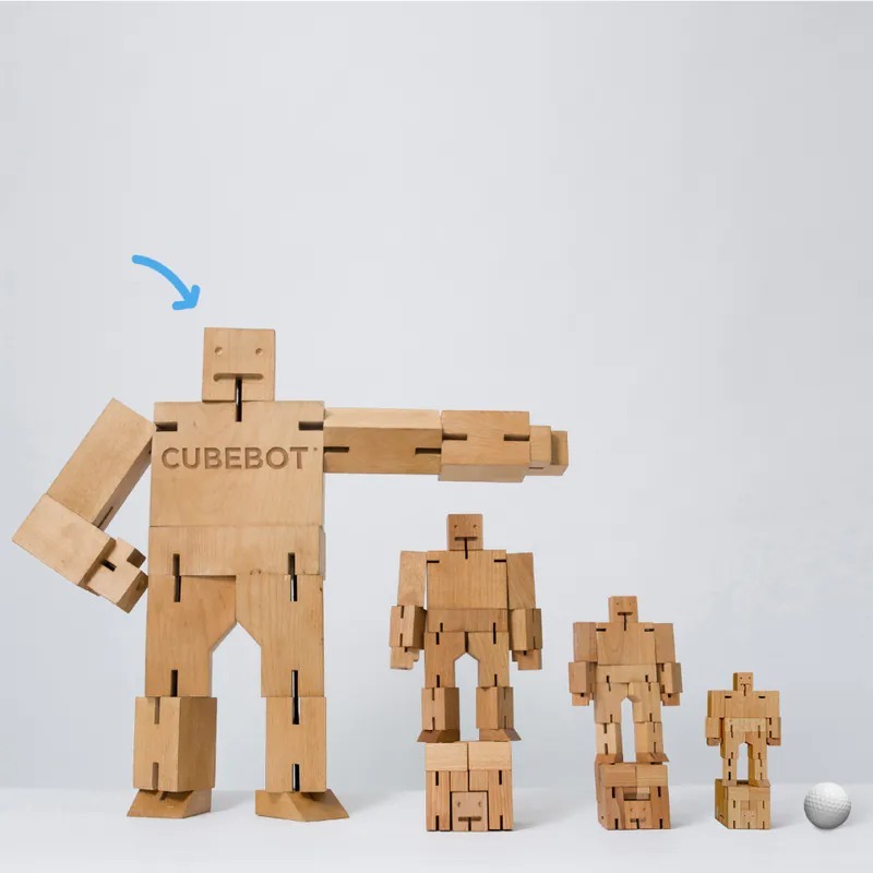 Cubebot 酷比人【經典大型】木製變形積木機器人