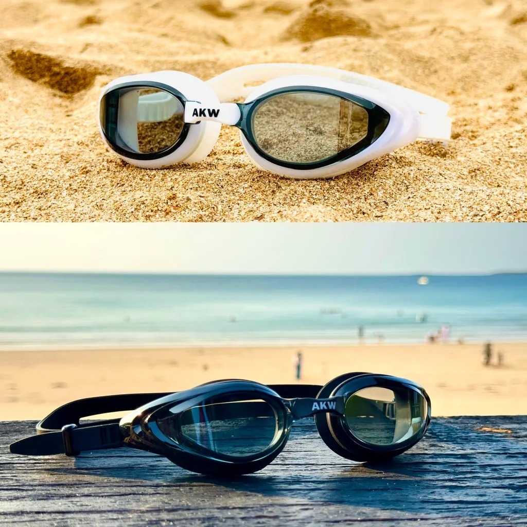 AKIWEI 超強防霧 貓貓泳鏡－黑白版