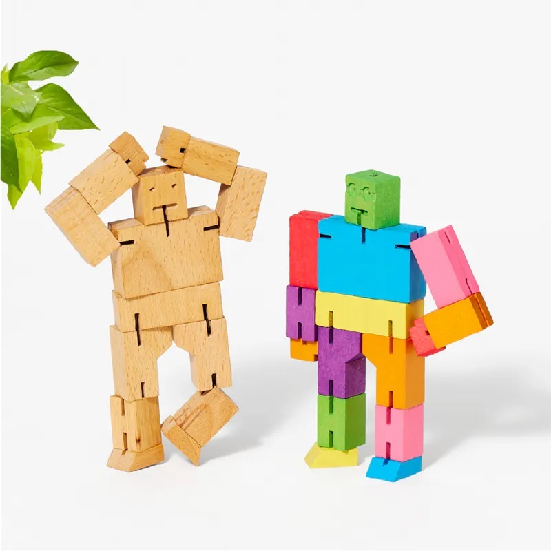 Cubebot 酷比人【經典中型】木製變形積木機器人