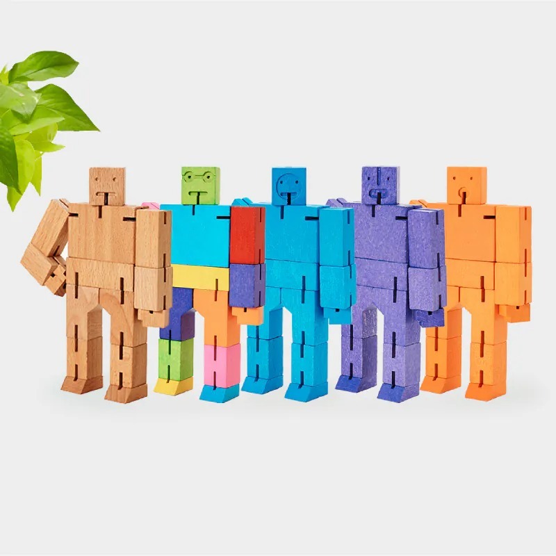 Cubebot 酷比人【經典小型】木製變形積木機器人