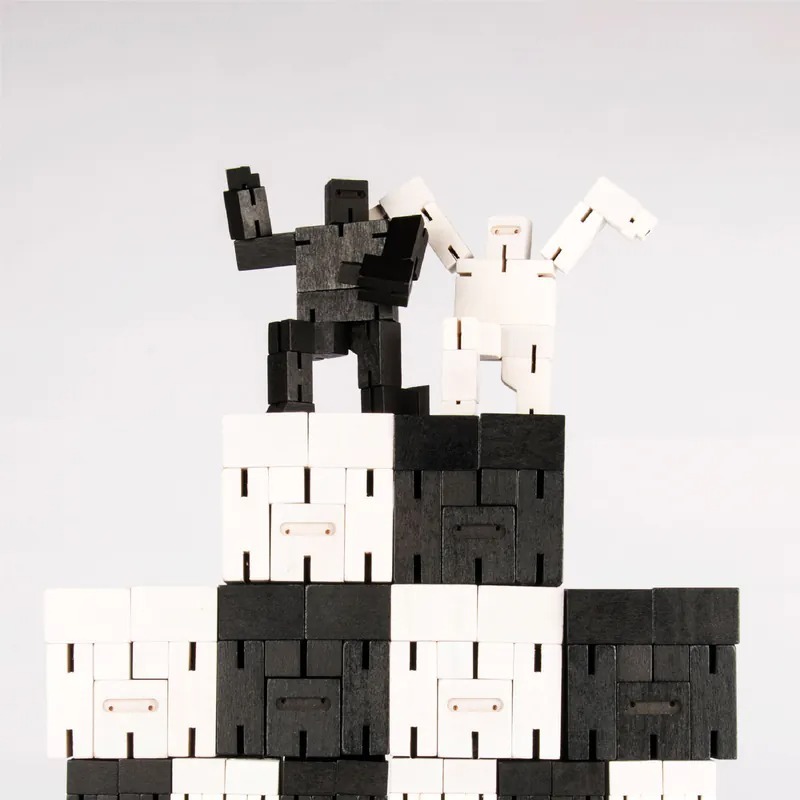 Cubebot 酷比人【黑白忍者組合】木製變形積木機器人