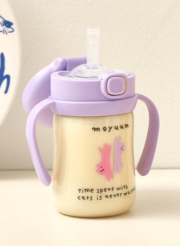 MOYUUM- PPSU 防逆流彈蓋吸管杯170ml (粉紫)