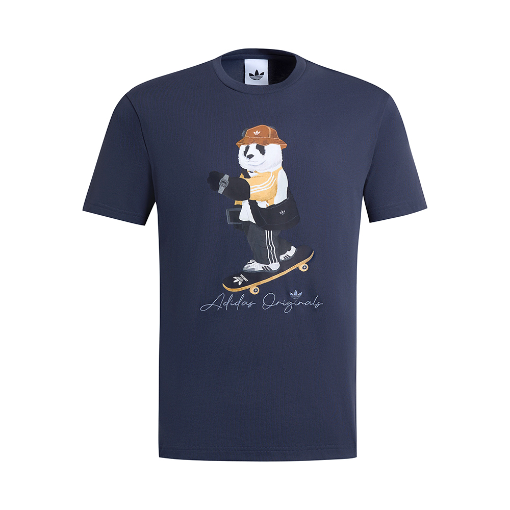 Adidas Dorophy Tee 3 男款 女款 藍色 寬鬆 熊貓 印花 T恤 休閒 運動 短袖 IB7069