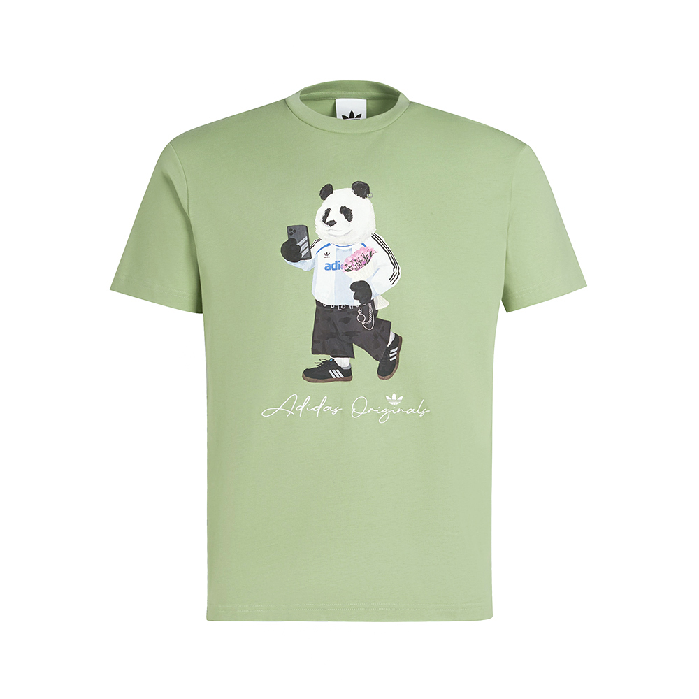 Adidas Dorophy Tee 3 男款 女款 綠色 寬鬆 熊貓 印花 T恤 休閒 運動 短袖 IB7068