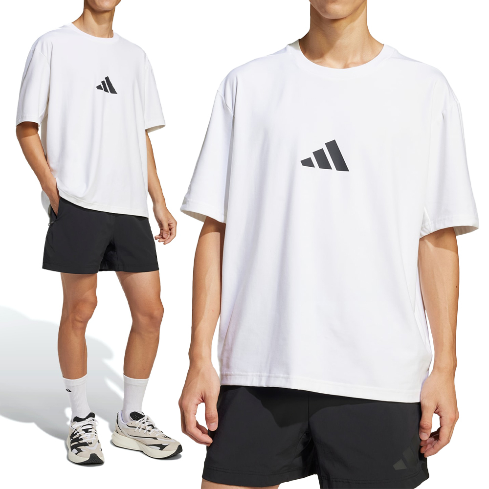 Adidas M Z.N.E. Tee Lo 男款 白色 寬鬆 涼爽 圓領 T恤 休閒 運動 短袖 JC5482