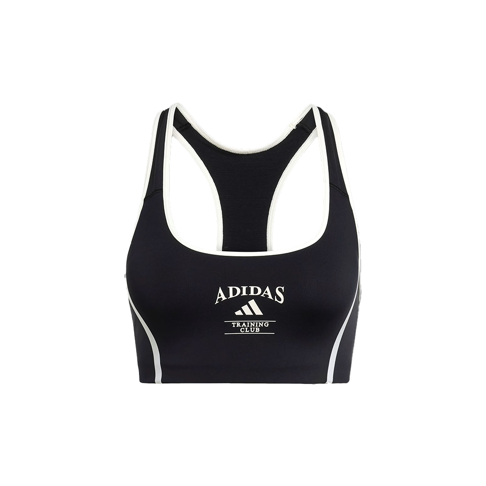 Adidas Pwim Heritage 女款 黑色 滾邊 中度支撐 訓練 運動 內衣 JG6177