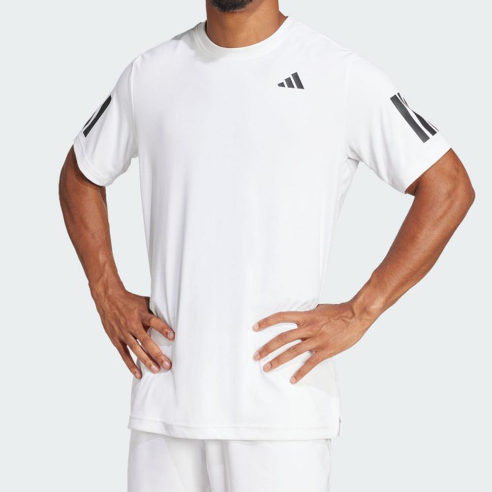 Adidas Club 3Str Tee 男款 白色 舒爽 吸濕 排汗 慢跑 休閒 運動 短袖 JE0413
