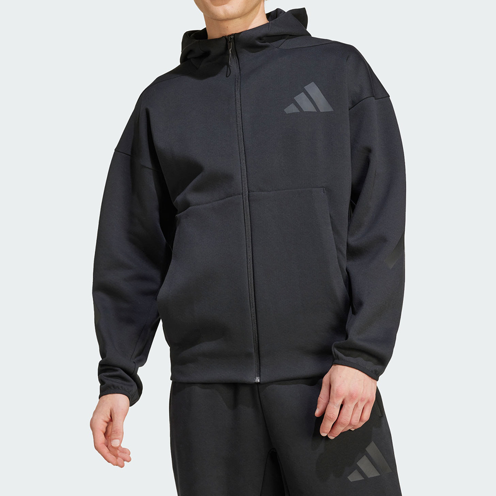 Adidas M Z.N.E. Fz 男款 黑色 口袋 連帽 夾克 休閒 運動 外套 JE7538
