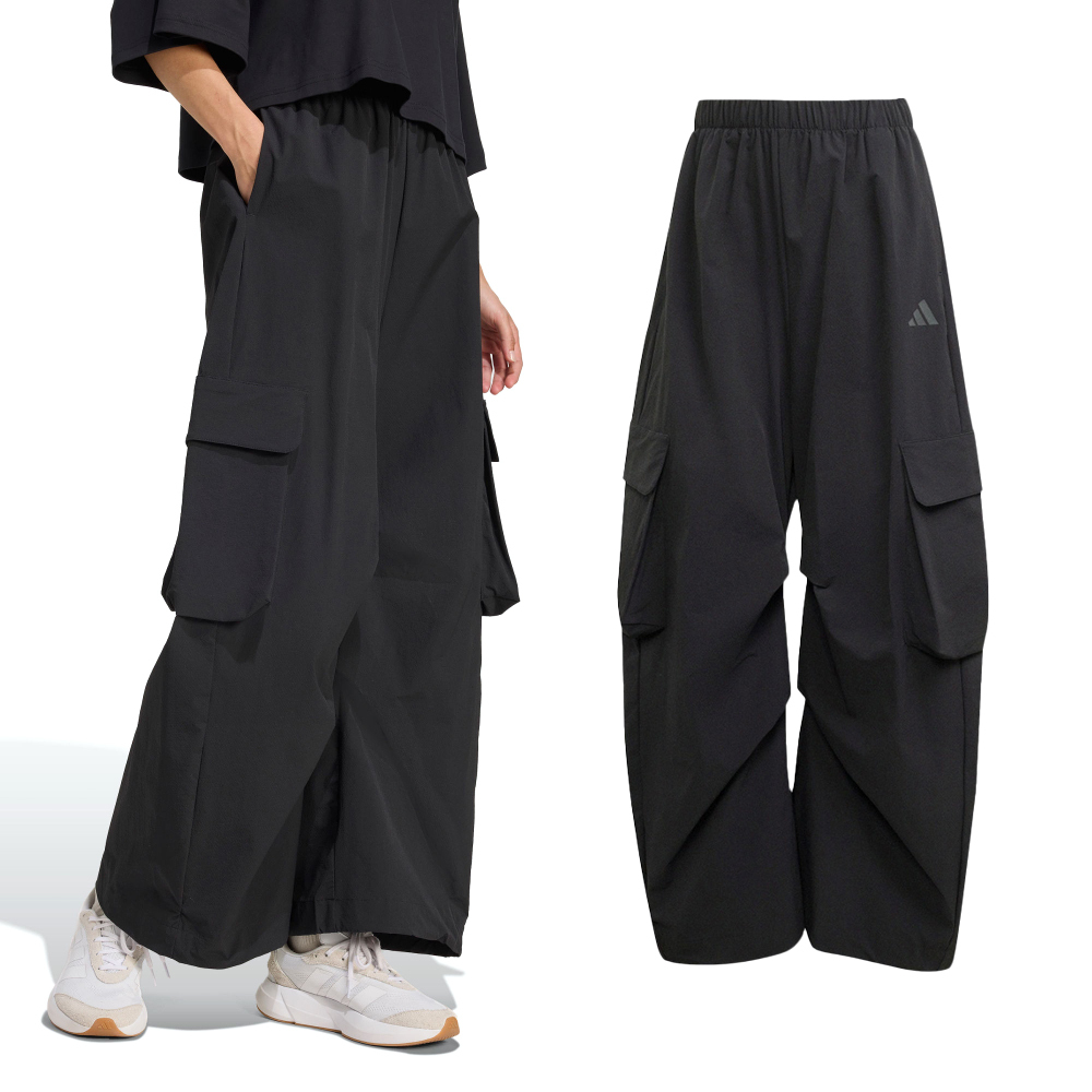 Adidas W Ct Hero Cargo 女款 黑色 寬鬆 工裝 口袋 可調褲腳 休閒 運動 長褲 JM8442