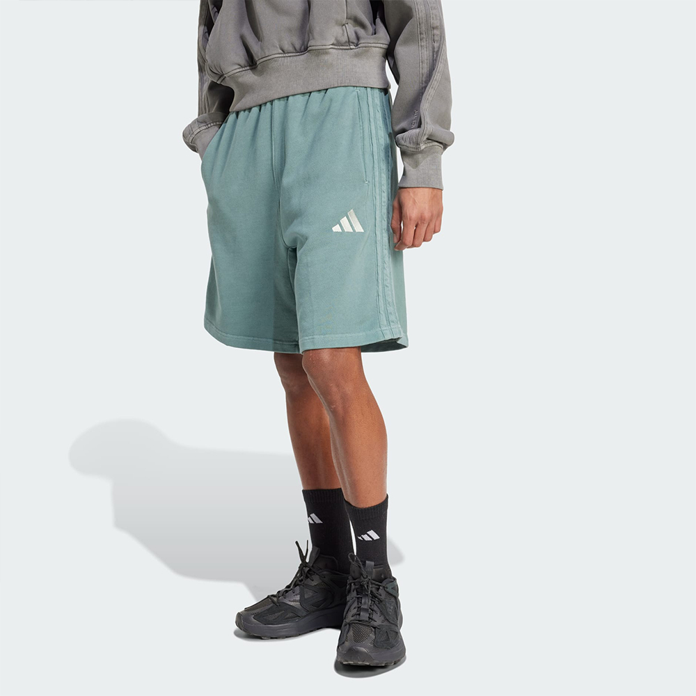 Adidas M A Szn W Ft Sh 男款 綠色 寬鬆 舒適 水洗 休閒 運動 短褲 JN0606