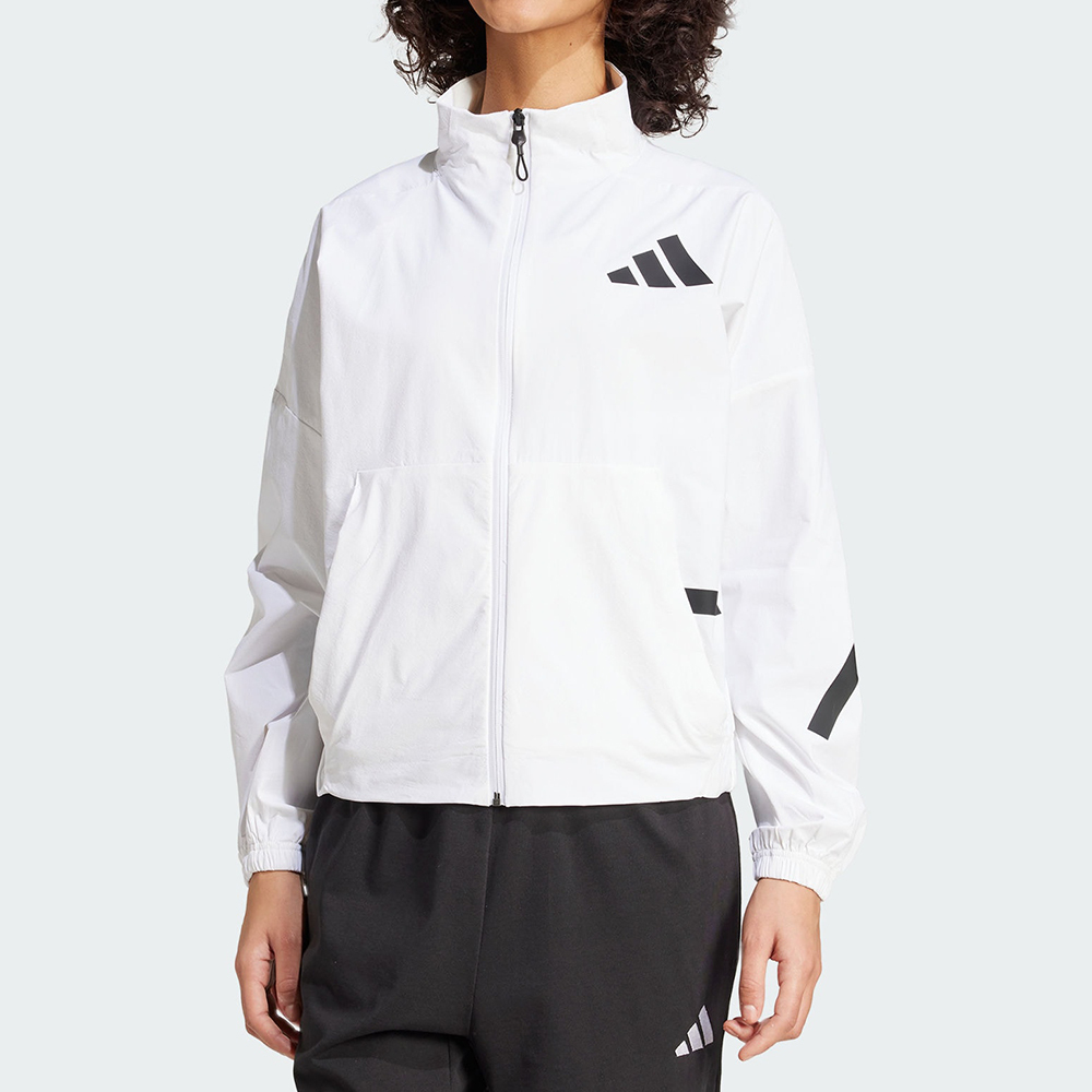Adidas W Z.N.E. Wv Tt 女款 白色 寬鬆 涼爽 防曬 立領 休閒 運動 外套 JW1754