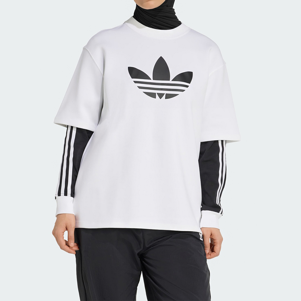 Adidas Spacer Trf Tee 女款 白色 寬鬆 三葉草 T恤 休閒 運動 短袖 JV7226