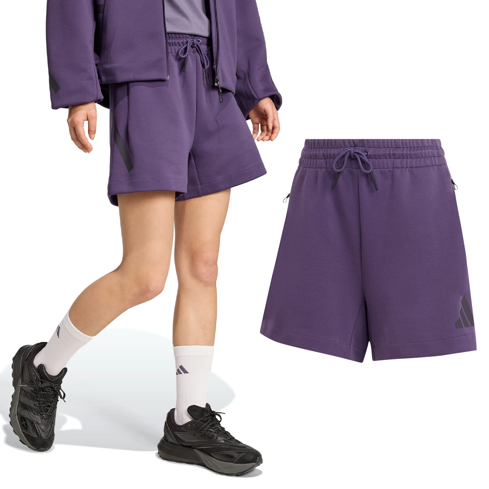 Adidas W Z.N.E. Short 女款 紫色 抽繩 休閒 運動 短褲 JW7762