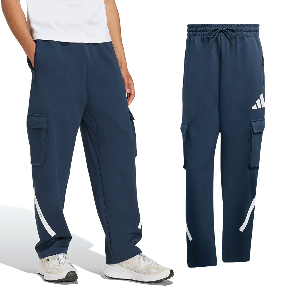 Adidas M Z.N.E. C Ohpt 男款 藍色 寬鬆 工裝 口袋 休閒 運動 長褲 JW4757