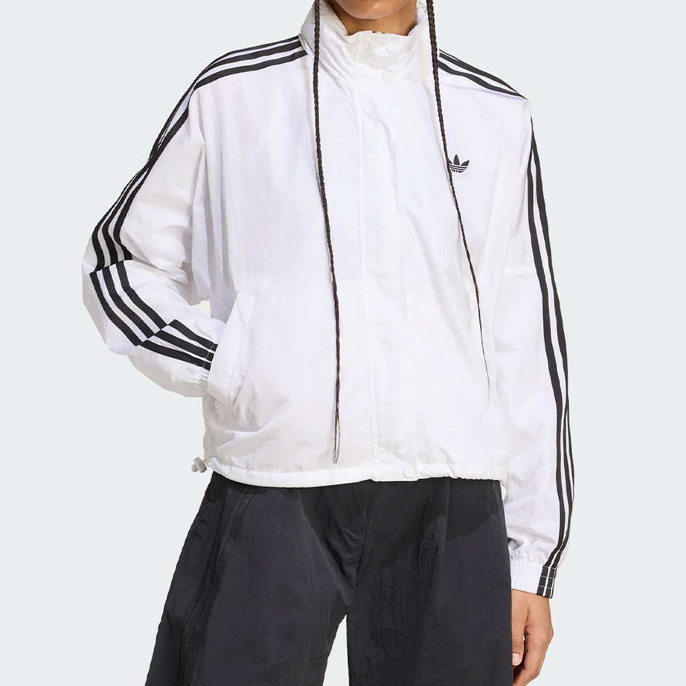 Adidas 3S Windbreaker 女款 白色 立領 防風 夾克 休閒 運動 外套 JX1450