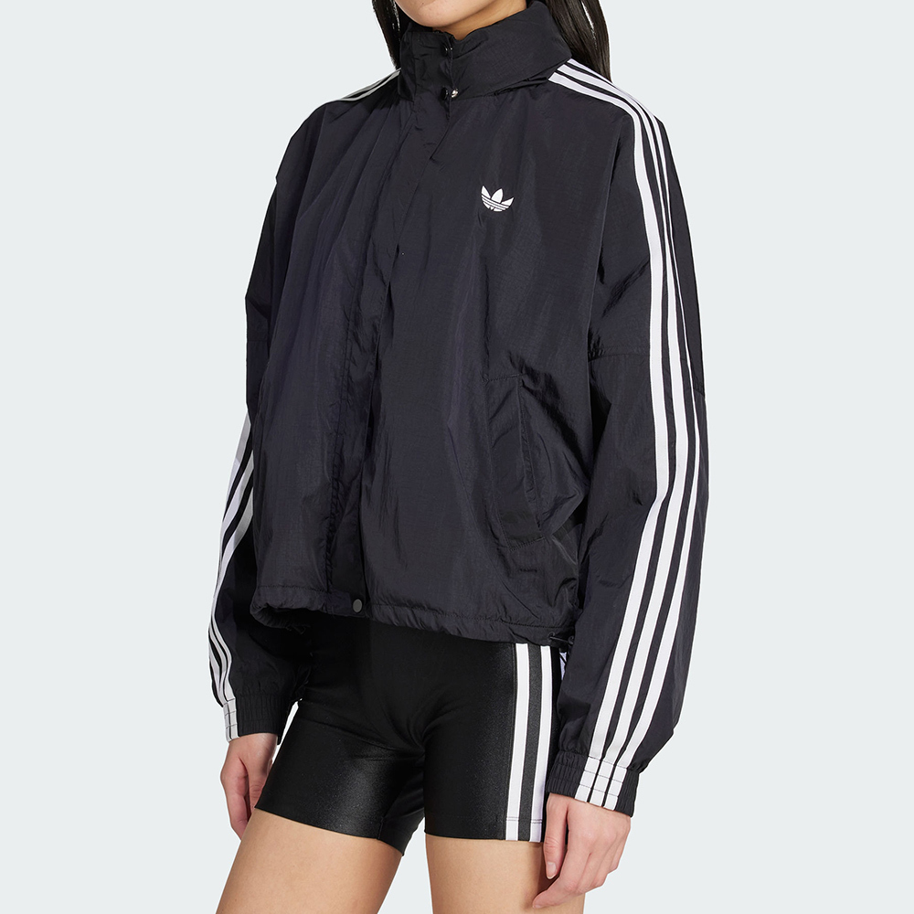 Adidas 3S Windbreaker 女款 黑色 立領 防風 夾克 休閒 運動 外套 JX1451