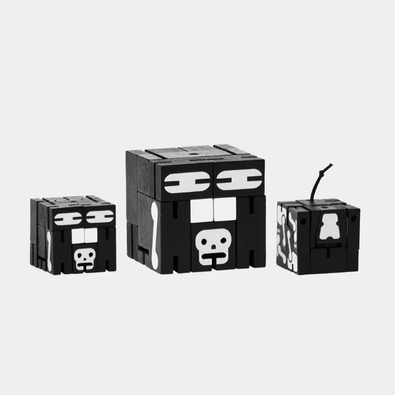 Cubebot 酷比人【限定骷髏款】木製變形積木機器人