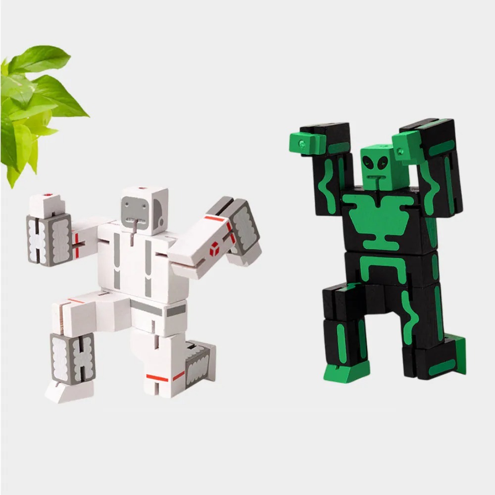 Cubebot 酷比太空好朋友組合【經典迷你】木製變形積木機器人