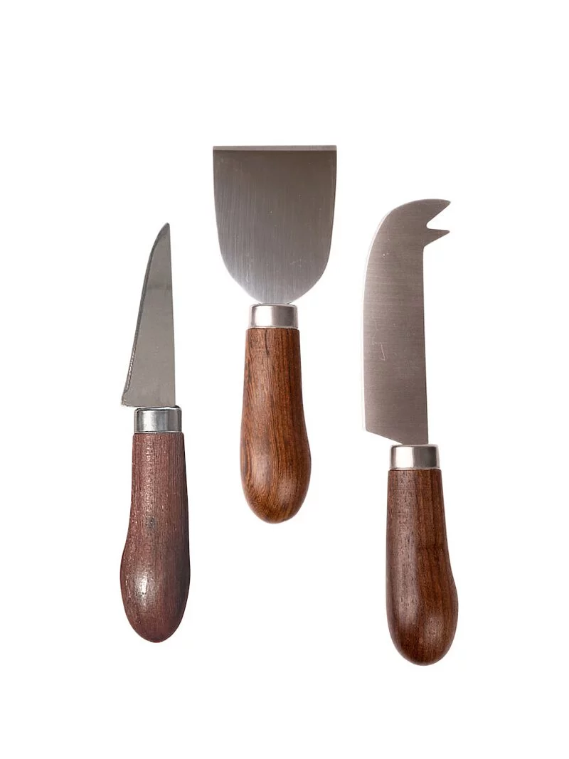 Astrid 起司甜點餐刀組,實心雞翅木圓弧手把設計,適用起司甜點