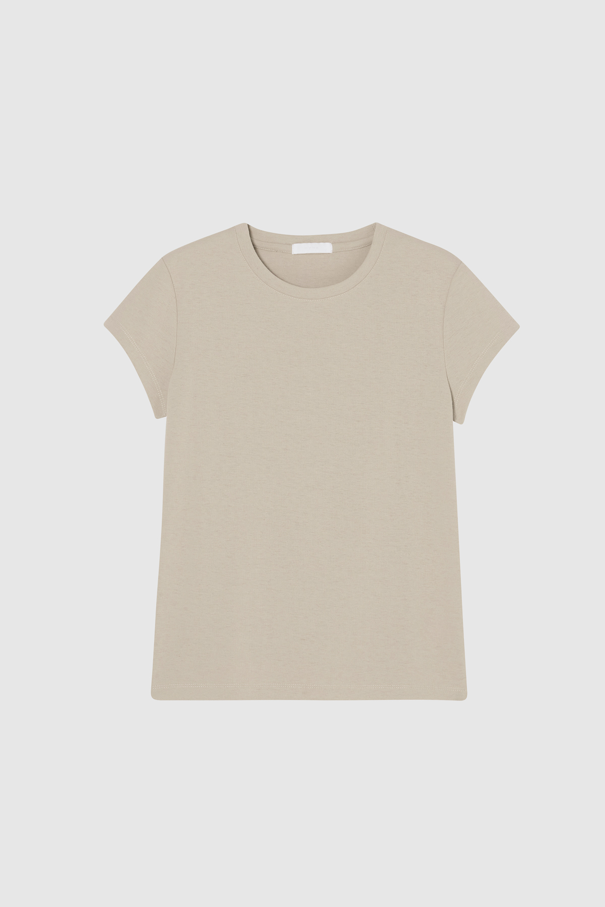 TARA 羅紋合身T-SHIRT 女（卡其）